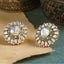 Elegant Pear Shape Emerald Cabochon Earrings with Moissanite, Timeless Luxury Jewelry for Her