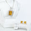 Natural Citrine and Moissanite Pendant and Earrings Set for Her, Elegant Gemstone Jewelry Gift for Women