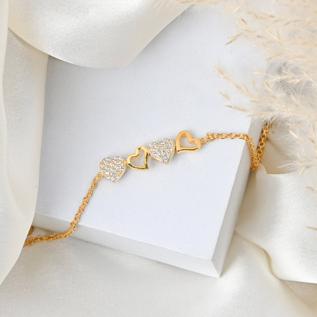 Elegant Heart Shape Moissanite Diamond Bracelet for Her with Timeless Sparkle and Romantic Luxury Charm