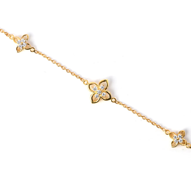 Elegant Four Leaf Moissanite Bracelet for Her with Lucky Charm and Timeless Sparkling Luxury Main Image