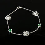 Personalized Flower Bracelet for Her, Custom Floral Jewelry Gift with Elegant Timeless Charm