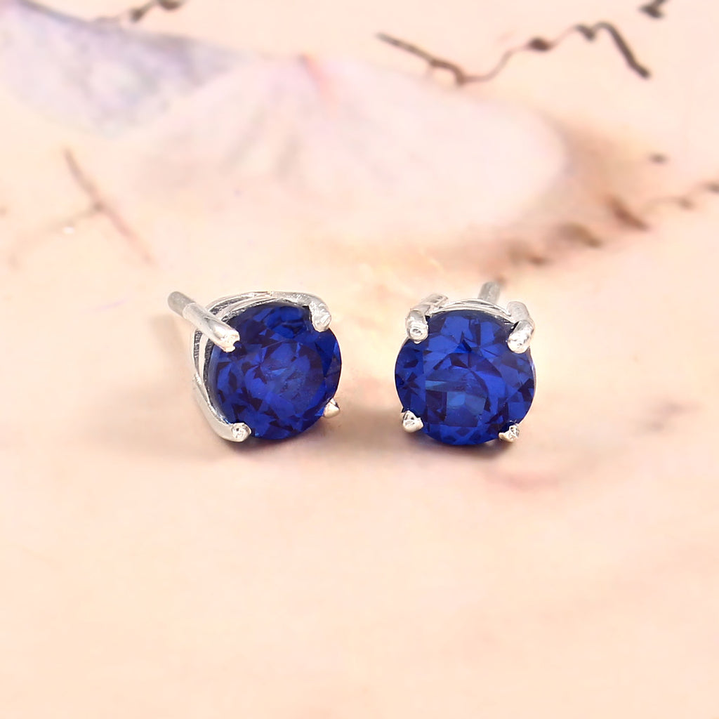 Elegant Changeable Tops Pair for Her with Emerald, Blue Sapphire and Cubic Zirconia Sparkle