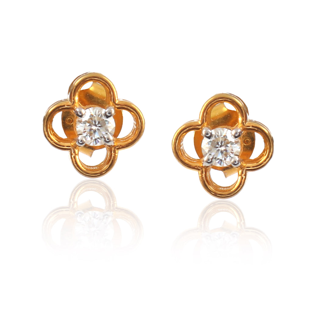 Elegant Four Leaf Clover Moissanite Stud Earrings for Her, Lucky Sparkling Fine Jewelry