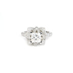 Elegant Princess Cut Moissanite Flower Ring in Sterling Silver – Timeless Floral Beauty Crafted for Everyday Luxury and Sparkling Grace