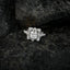 Elegant Princess Cut Moissanite Flower Ring in Sterling Silver – Timeless Floral Beauty Crafted for Everyday Luxury and Sparkling Grace