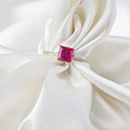 Radiant Princess Cut Natural Ruby Ring in Sterling Silver – Timeless Elegance, Brilliant Craftsmanship, and Everyday Luxury for Every Occasion
