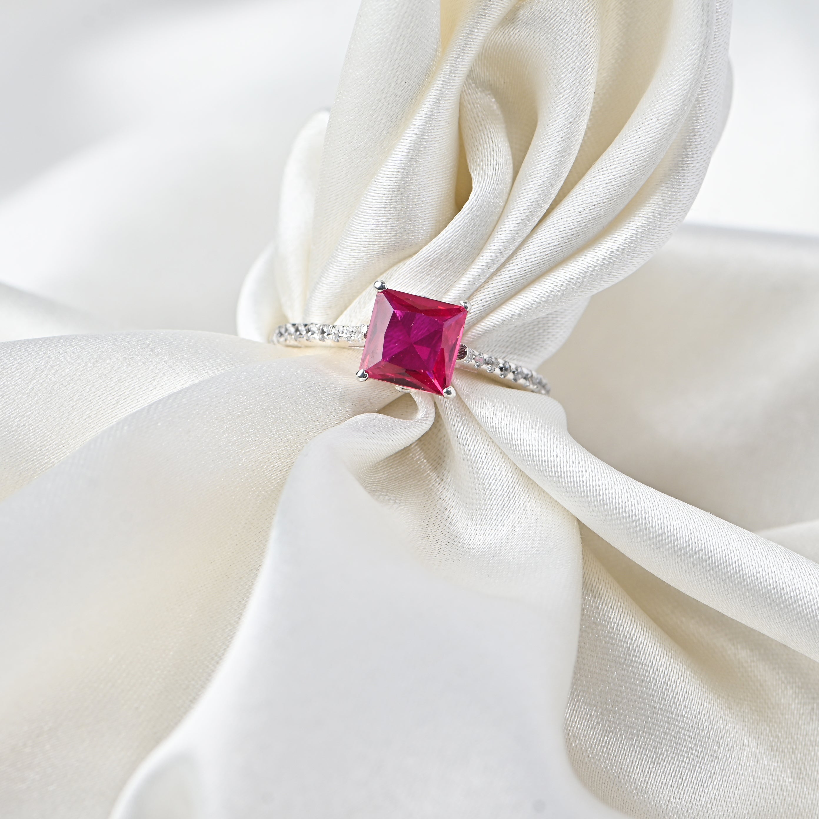 Radiant Princess Cut Natural Ruby Ring in Sterling Silver – Timeless Elegance, Brilliant Craftsmanship, and Everyday Luxury for Every Occasion