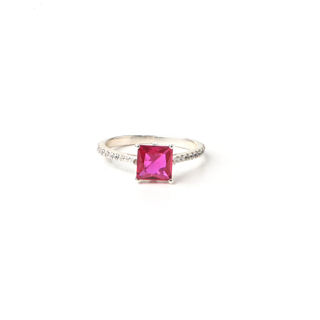 Radiant Princess Cut Natural Ruby Ring in Sterling Silver – Timeless Elegance, Brilliant Craftsmanship, and Everyday Luxury for Every Occasion