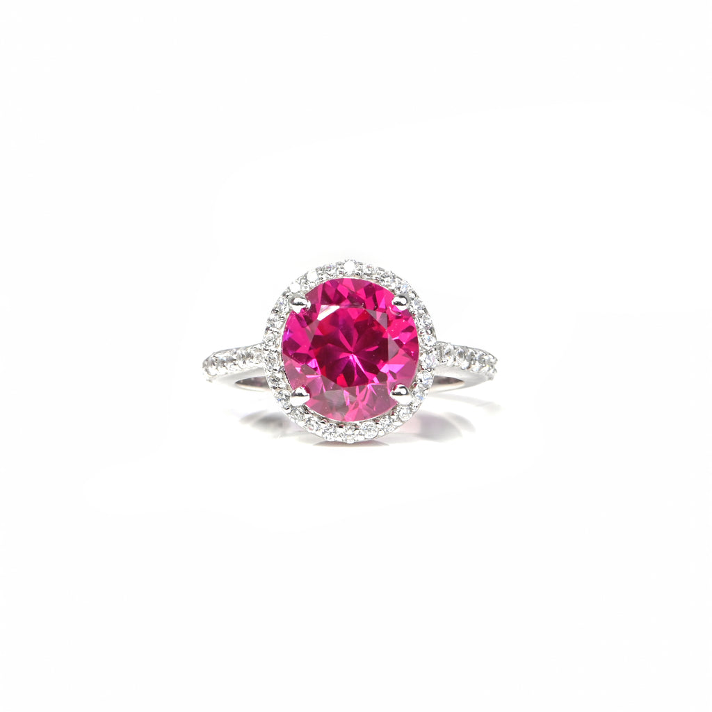 Elegant Round Cut Natural Ruby Ring in Sterling Silver – Timeless Beauty, Radiant Sparkle, Handcrafted Luxury for Every Occasion and Style