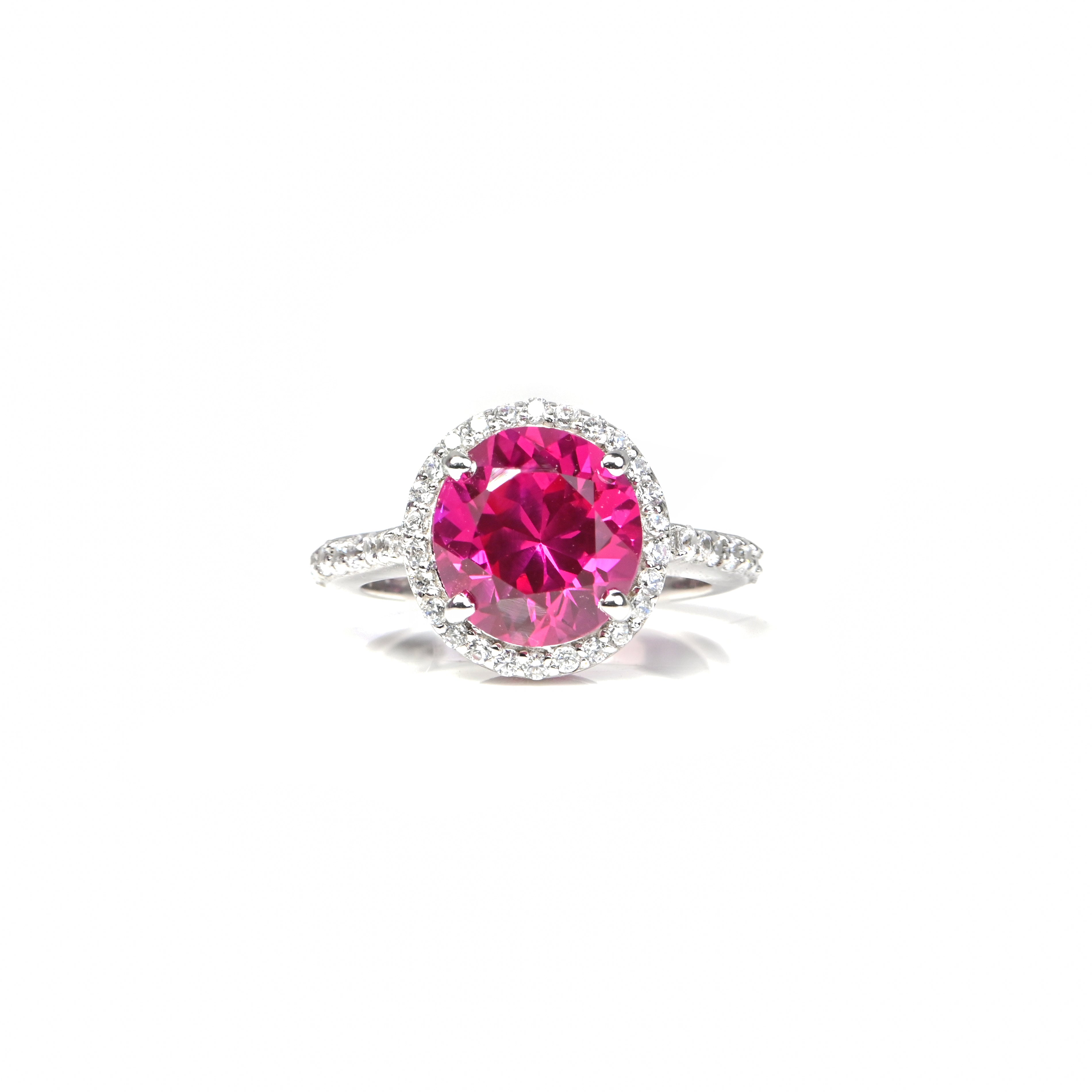 Elegant Round Cut Natural Ruby Ring in Sterling Silver – Timeless Beauty, Radiant Sparkle, Handcrafted Luxury for Every Occasion and Style