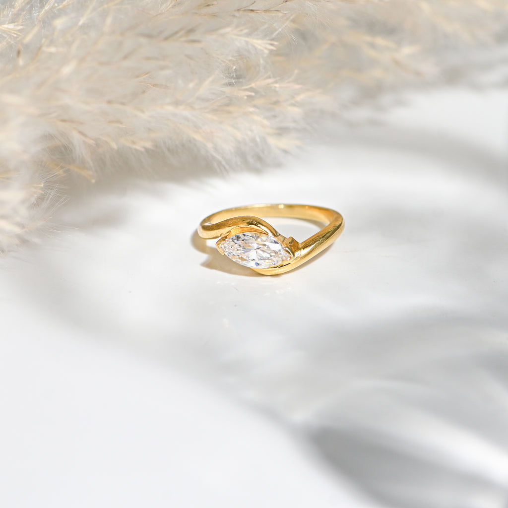 Elegant Marquise Cut Moissanite Ring in Sterling Silver – Timeless Sparkle, Graceful Design, Luxury Craftsmanship for Every Special Occasion