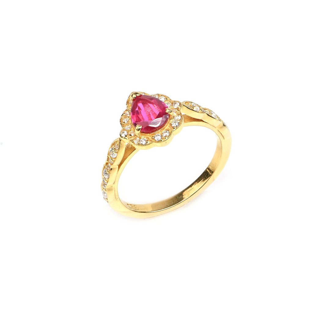 Radiate timeless elegance with this Natural Pear Cut Ruby Ring in Sterling Silver, crafted to capture beauty, passion, and sophistication.