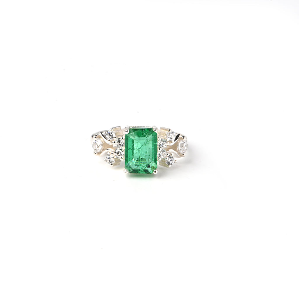 Elegant Labgrown Emerald Cut Ring in Sterling Silver — Timeless Brilliance, Modern Luxury, Crafted for Everyday Sophisticated Sparkle and Grace