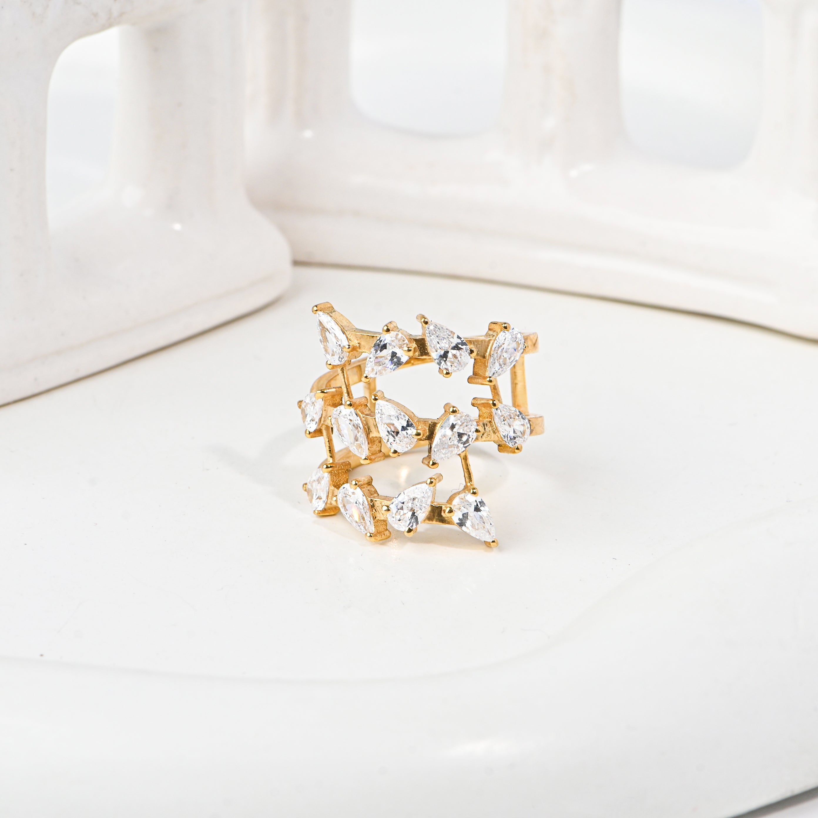 Elegant Pear Cut Moissanite Ring in Sterling Silver — Timeless Sparkle, Delicate Luxury, Crafted for Everyday Grace and Brilliance ✨