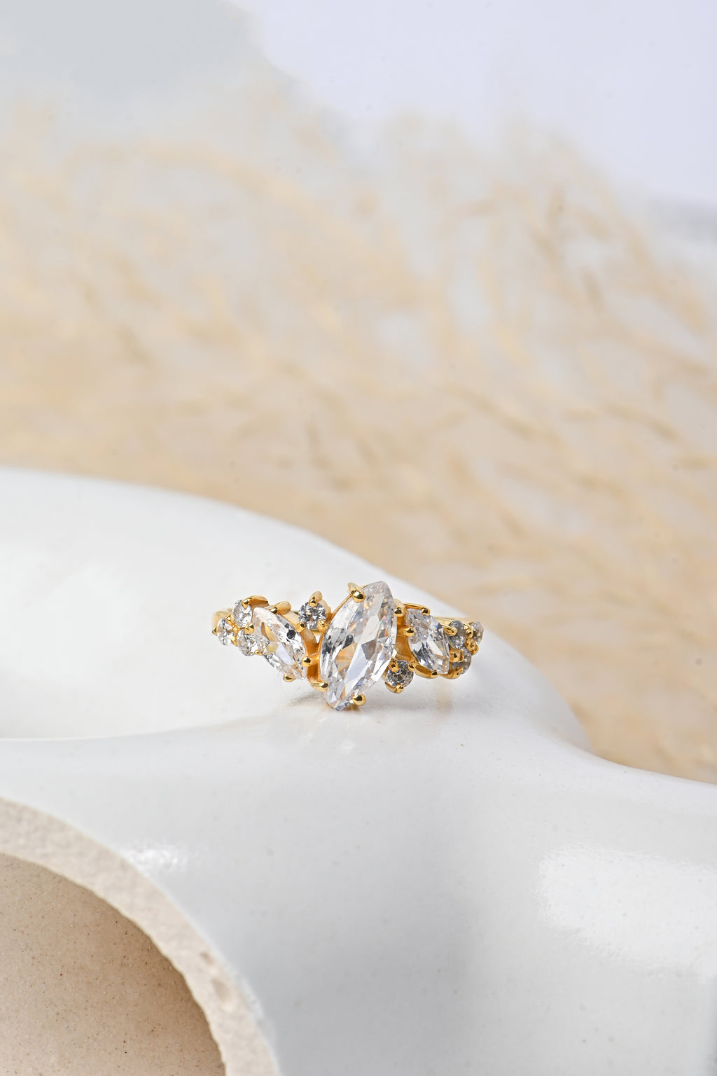 Elegant Marquise Cut Moissanite Ring in Sterling Silver — Timeless Brilliance, Vintage Charm, Luxurious Sparkle for Everyday Elegance ✨