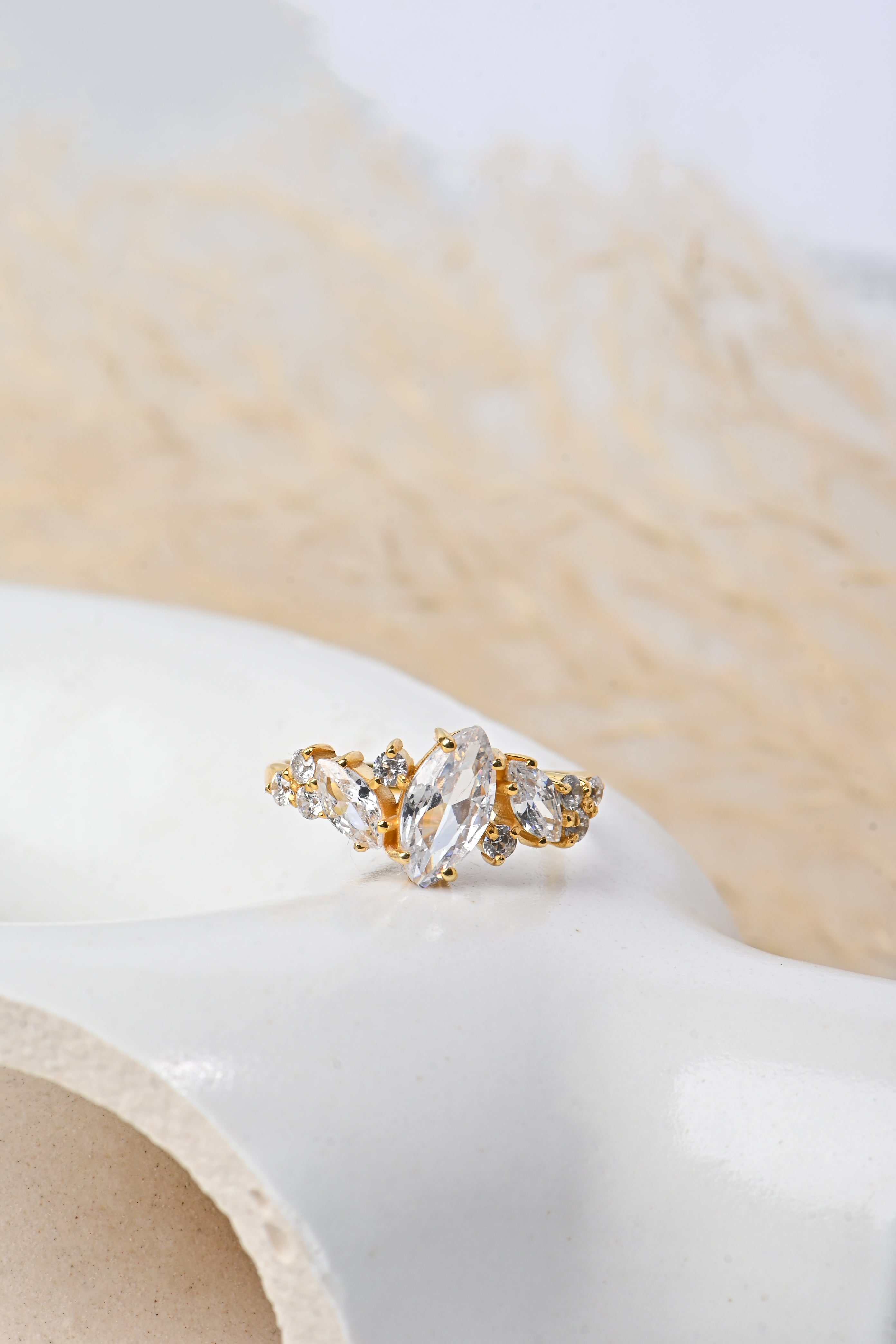 Elegant Marquise Cut Moissanite Ring in Sterling Silver — Timeless Brilliance, Vintage Charm, Luxurious Sparkle for Everyday Elegance ✨