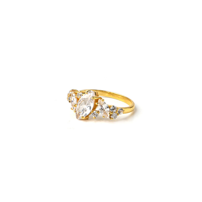 Elegant Marquise Cut Moissanite Ring in Sterling Silver — Timeless Brilliance, Vintage Charm, Luxurious Sparkle for Everyday Elegance ✨ Main Image