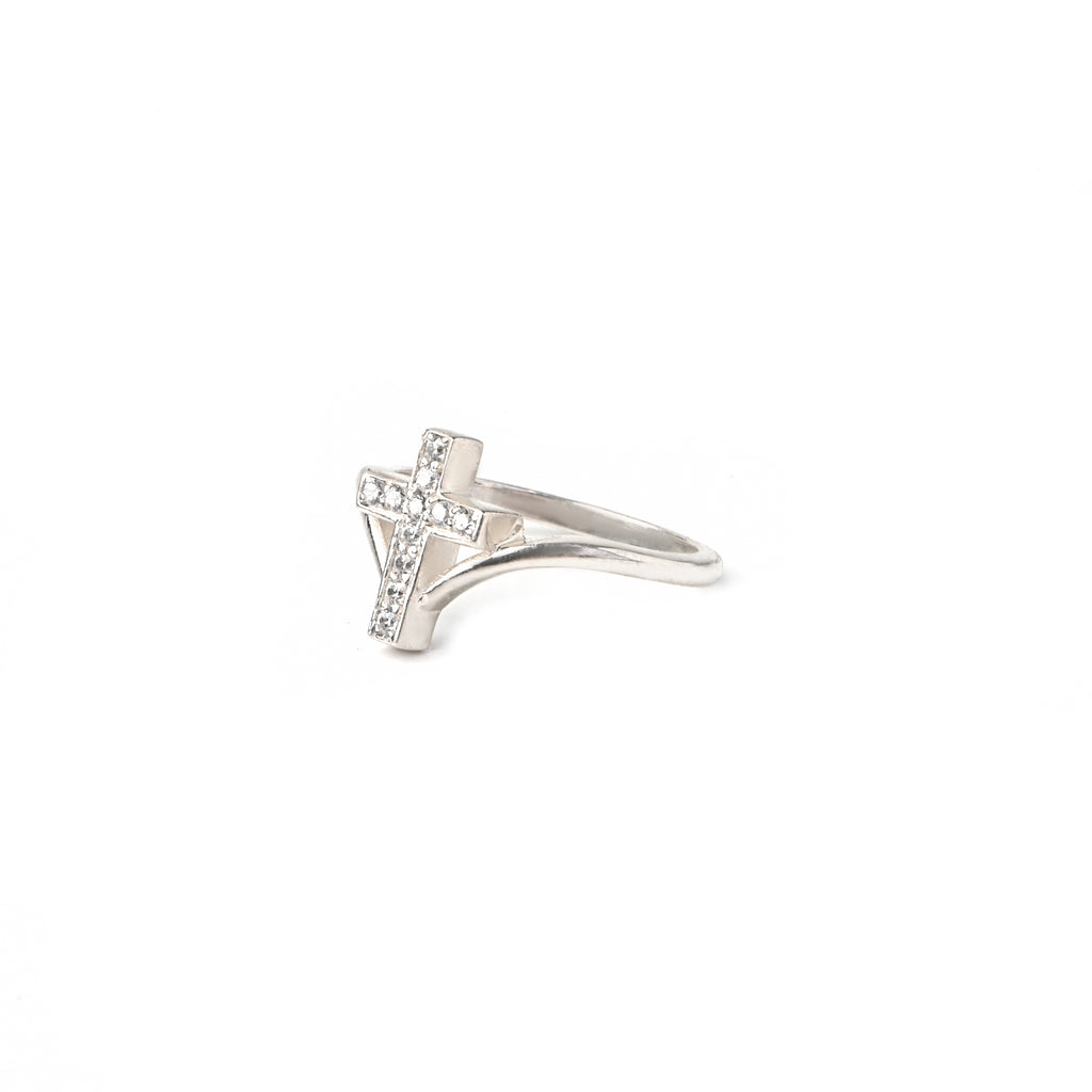 Radiant Jedgus Cross Moissanite Ring in Sterling Silver — Faith Inspired Elegance with Timeless Sparkle, Luxury, Grace, and Brilliance