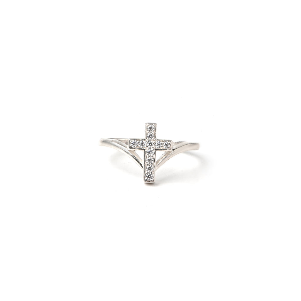 Radiant Jedgus Cross Moissanite Ring in Sterling Silver — Faith Inspired Elegance with Timeless Sparkle, Luxury, Grace, and Brilliance