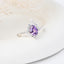 Elegant Pear Cut Amethyst Ring in Sterling Silver – Handmade Vintage Purple Gemstone Jewelry for Women
