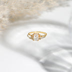 Experience timeless elegance with this radiant cut moissanite ring in sterling silver, crafted to sparkle brilliantly for every occasion.