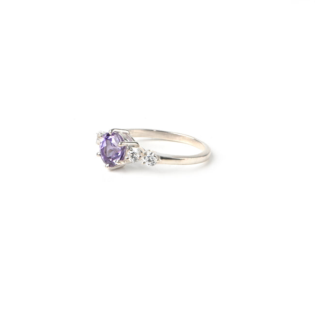 Luxury Round Cut Alexandrite Ring in Sterling Silver – Elegant Handmade Statement Jewelry for Women Everyday Wear Main Image