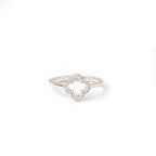Luxury Clover Moissanite Round Cut Sterling Silver Ring – Brilliant Sparkle, Elegant Design, Timeless Gift for Women