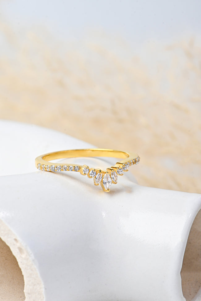 Luxury Moissanite Marquise and Round Band Ring in Sterling Silver for Women Wedding Jewelry Hover Image