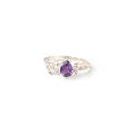 Elegant Pear Cut Natural Amethyst Ring in Sterling Silver – Timeless Purple Brilliance Crafted for Everyday Luxury and Grace