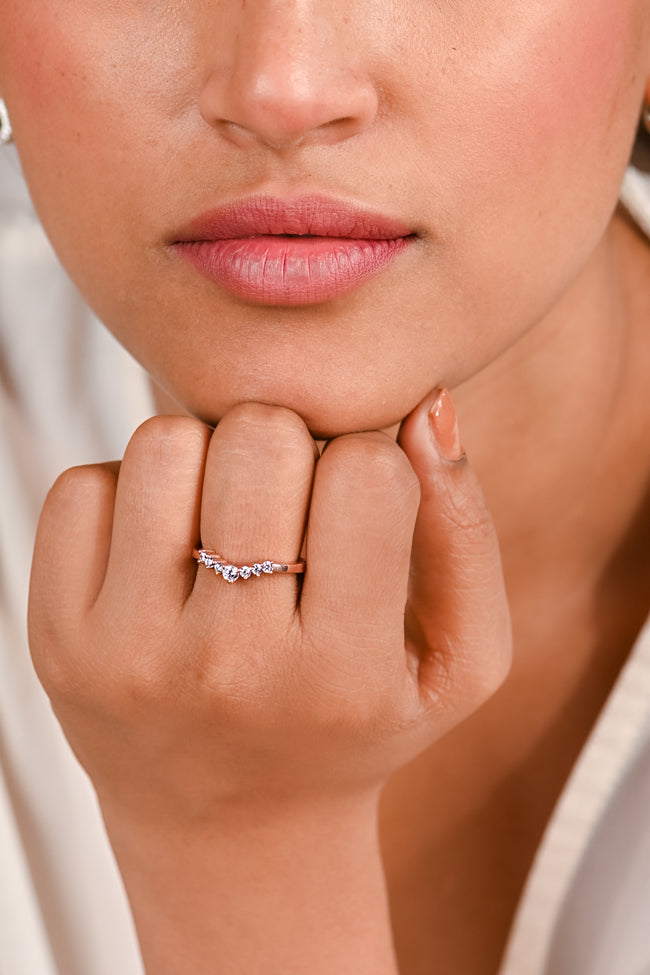 Elegant Round Cut Moissanite Band Ring in Sterling Silver for Timeless Luxury and Everyday Sparkling Style Main Image