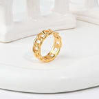 Elegant Unisex Women’s Sterling Silver Gold Plated Band Ring – Timeless Minimalist Luxury Everyday Jewelry