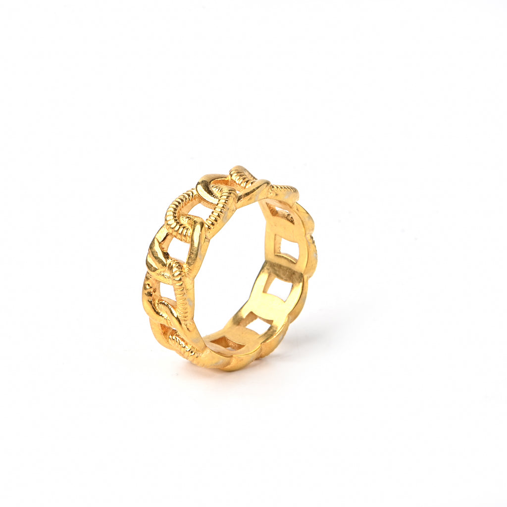 Elegant Unisex Women’s Sterling Silver Gold Plated Band Ring – Timeless Minimalist Luxury Everyday Jewelry