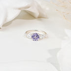 Elegant Round Cut Alexandrite Ring in Sterling Silver for Women, Timeless Color-Changing Luxury Jewelry