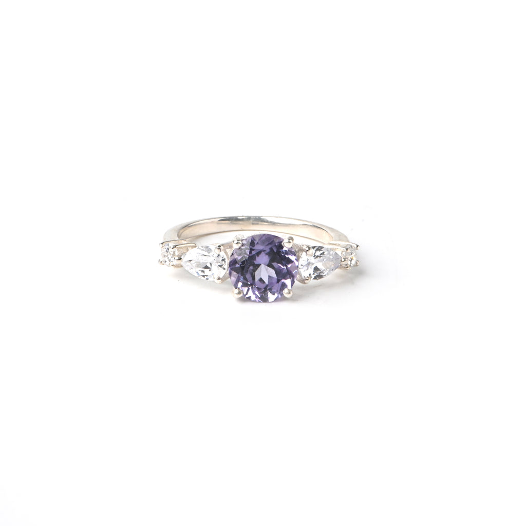 Elegant Round Cut Alexandrite Ring in Sterling Silver for Women, Timeless Color-Changing Luxury Jewelry