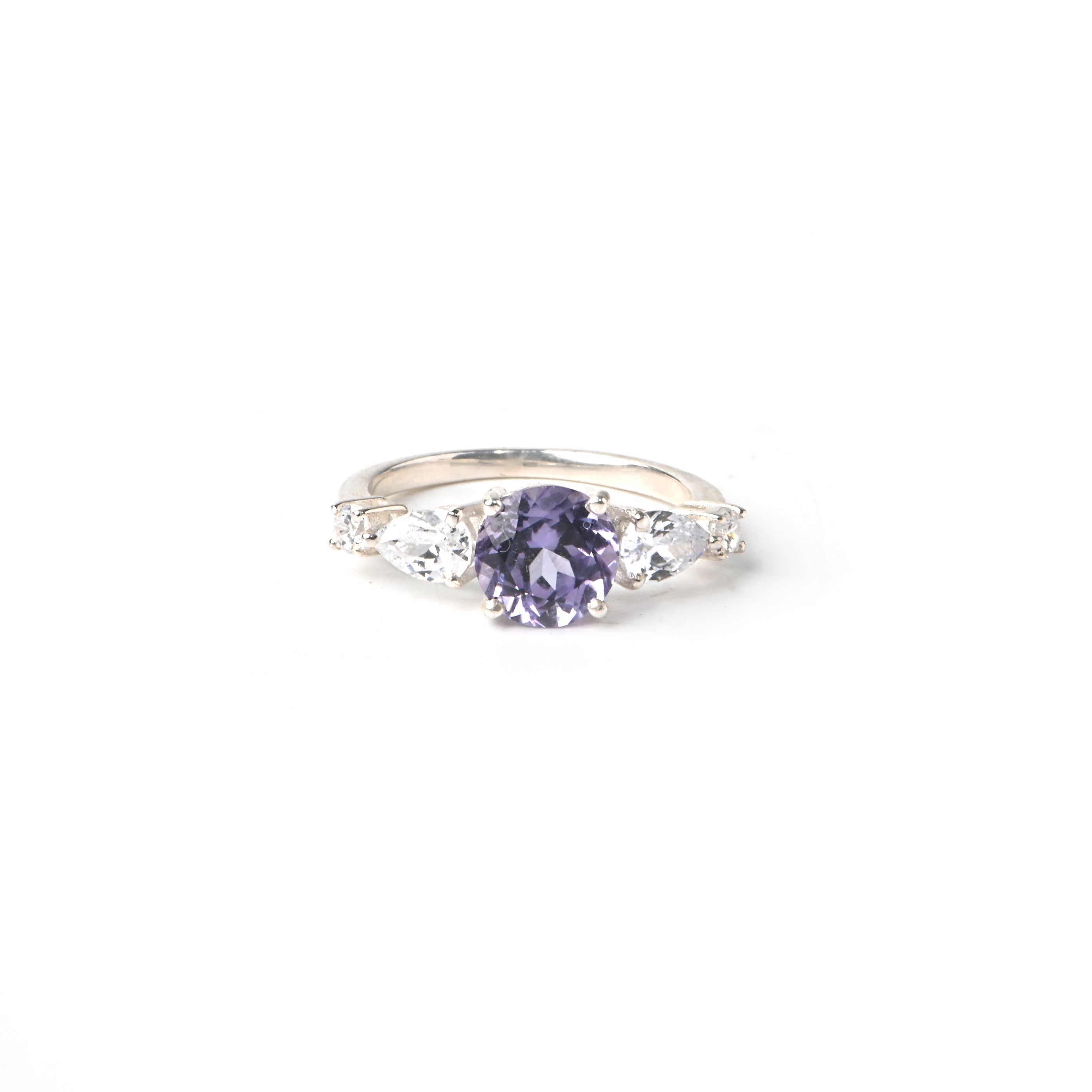 Elegant Round Cut Alexandrite Ring in Sterling Silver for Women, Timeless Color-Changing Luxury Jewelry