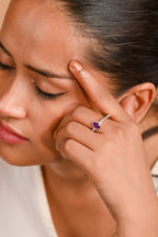 Elegant Pear Cut Alexandrite Ring in Sterling Silver for Women, Vintage Inspired Statement Jewelry