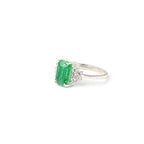 Elegant Emerald Cut Lab-Grown Diamond Ring in Sterling Silver for Timeless Luxury and Everyday Sparkling Elegance