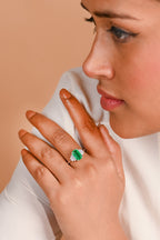 Elegant Emerald Cut Lab-Grown Diamond Ring in Sterling Silver for Timeless Luxury and Everyday Sparkling Elegance