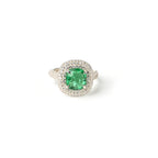 Elegant Cushion Cut Lab-Grown Emerald Ring in Sterling Silver for Timeless Luxury and Everyday Elegance