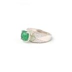 Elegant Cushion Cut Lab-Grown Emerald Ring in Sterling Silver for Timeless Luxury and Everyday Elegance