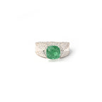 Elegant Cushion Cut Lab-Grown Emerald Ring in Sterling Silver for Timeless Luxury and Everyday Elegance