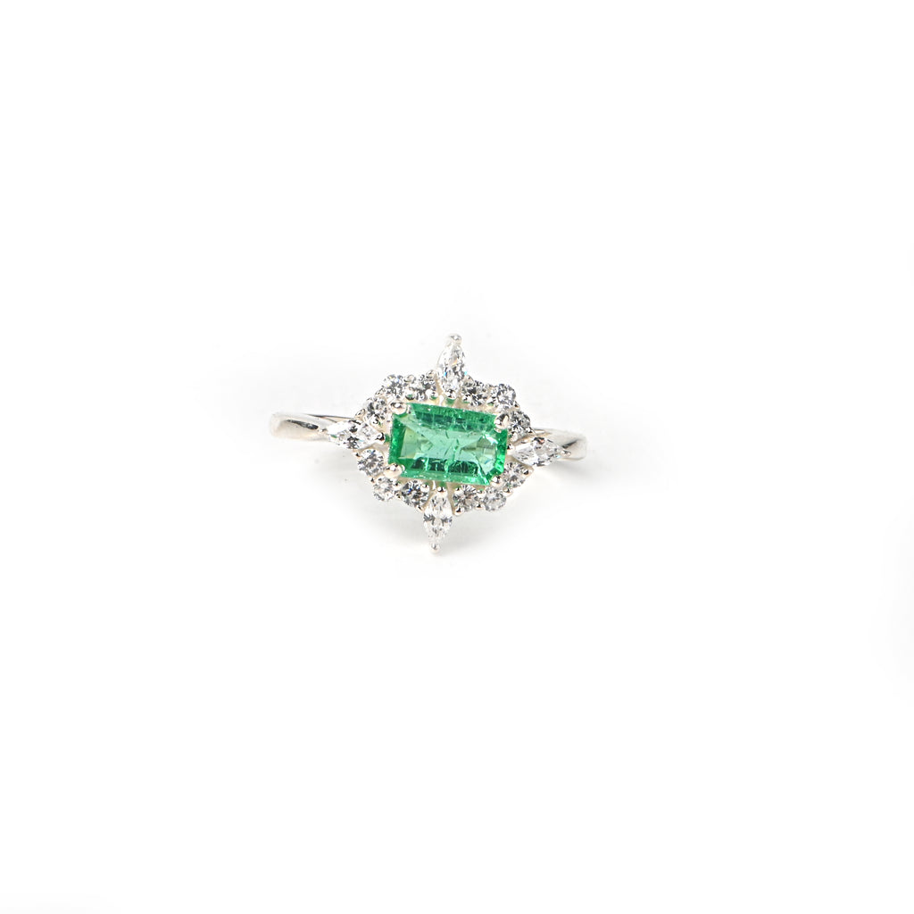 Elegant Emerald Cut Lab-Grown Stone Engagement Ring with Timeless Sparkle, Luxury Craftsmanship, and Romantic Sophisticated Beauty
