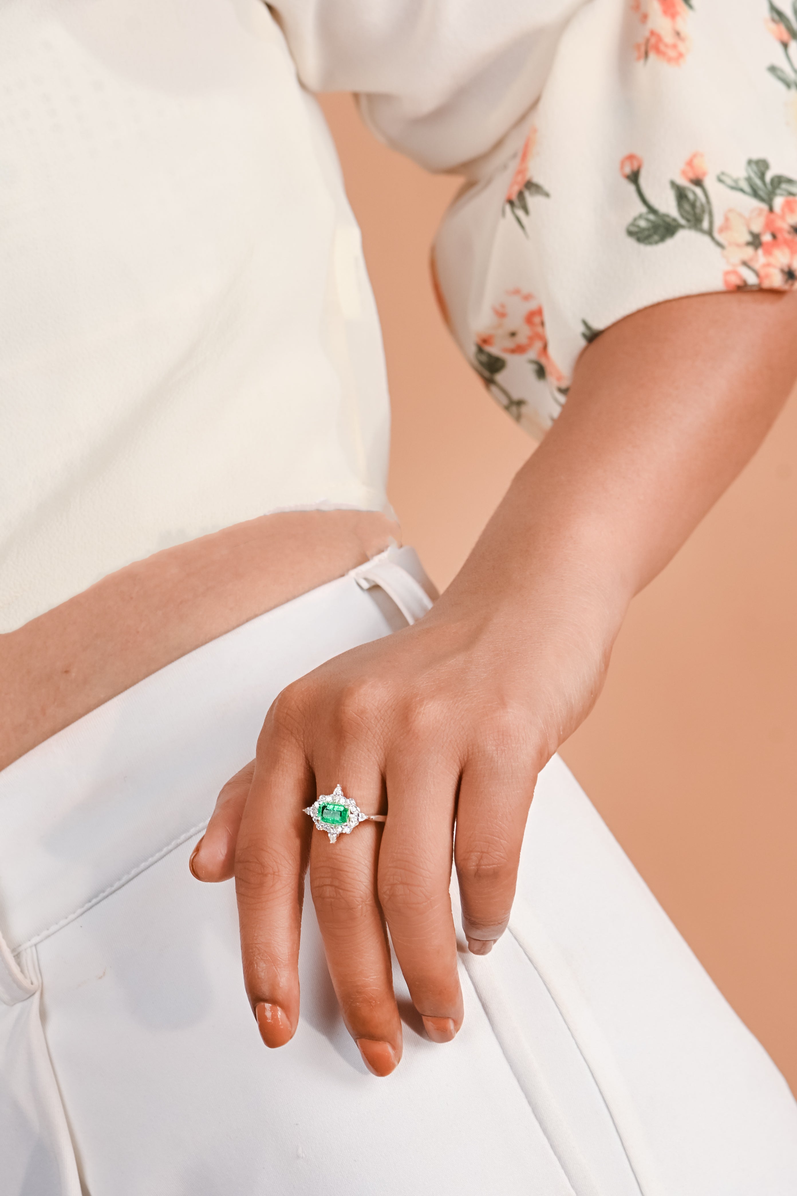 Elegant Emerald Cut Lab-Grown Stone Engagement Ring with Timeless Sparkle, Luxury Craftsmanship, and Romantic Sophisticated Beauty