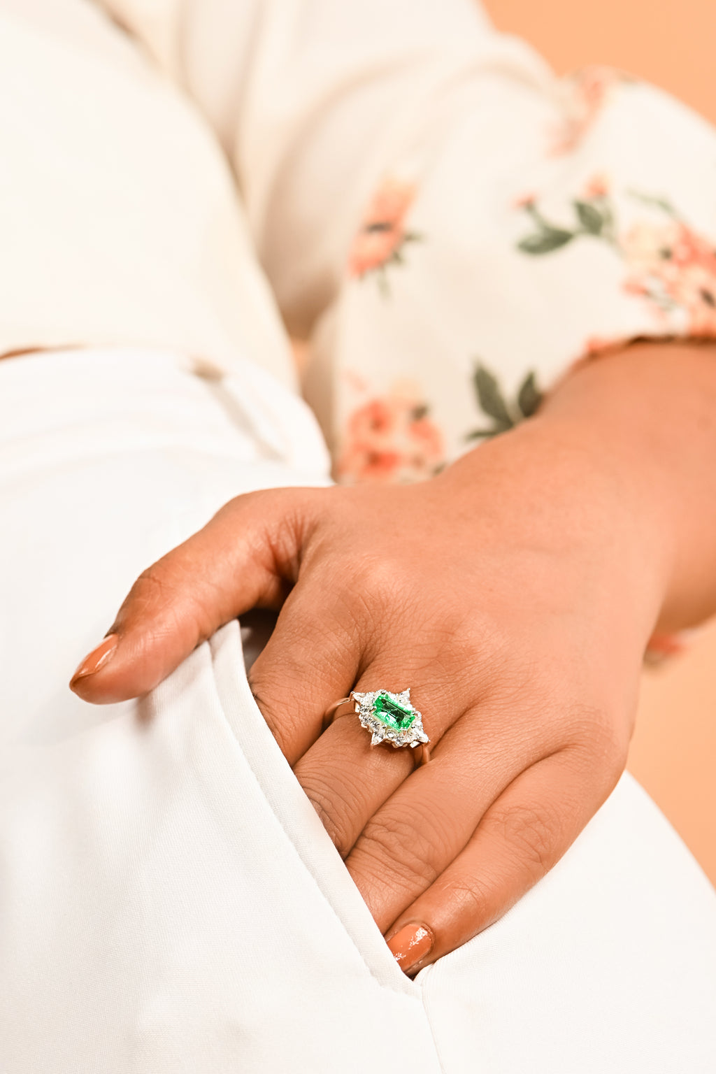 Elegant Emerald Cut Lab-Grown Stone Engagement Ring with Timeless Sparkle, Luxury Craftsmanship, and Romantic Sophisticated Beauty