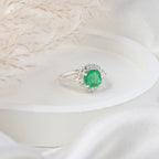 Elegant Cushion Shape Lab-Grown Emerald Ring for Her with Timeless Sparkle, Luxury, and Romantic Sophisticated Charm ✨