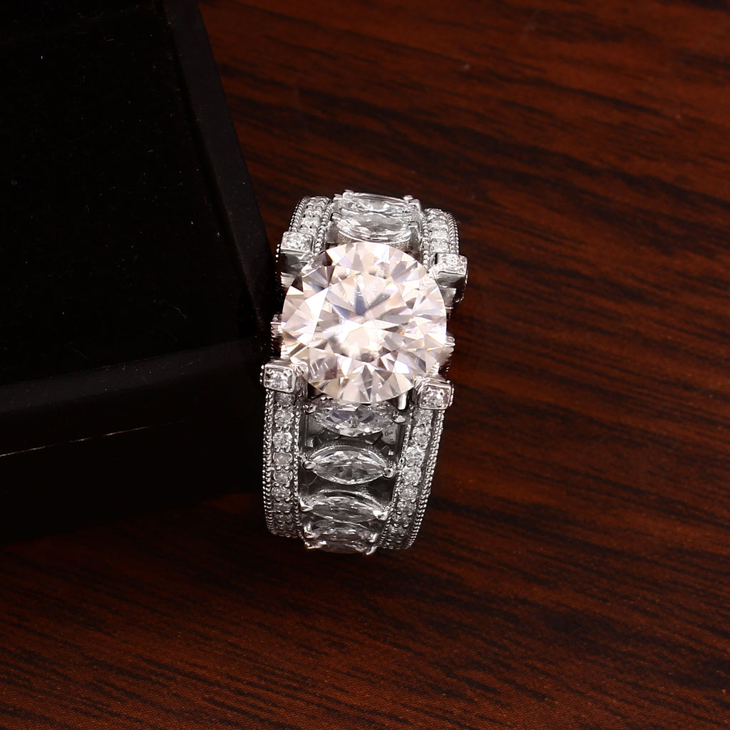 Elegant Moissanite Engagement Ring for Her, Timeless Brilliance and Romantic Luxury Promise