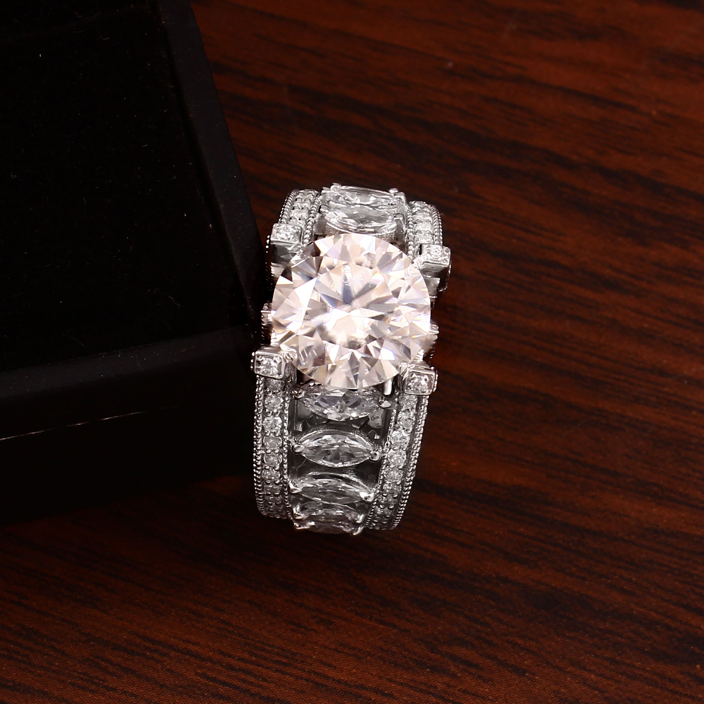 Elegant Moissanite Engagement Ring for Her, Timeless Brilliance and Romantic Luxury Promise