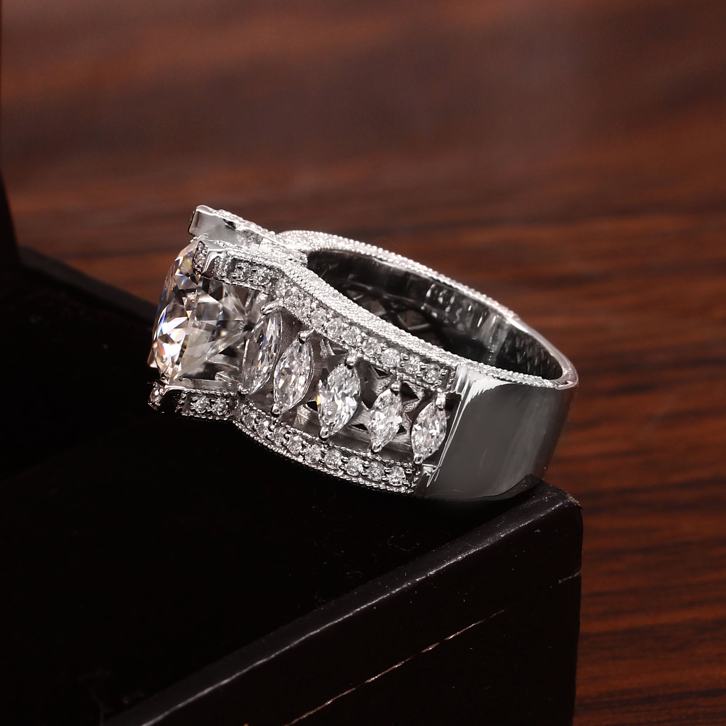 Elegant Moissanite Engagement Ring for Her, Timeless Brilliance and Romantic Luxury Promise