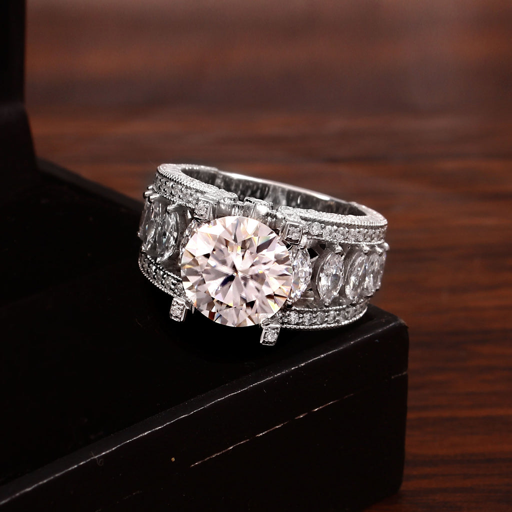 Elegant Moissanite Engagement Ring for Her, Timeless Brilliance and Romantic Luxury Promise