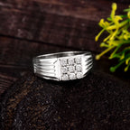 Bold 9 Stone Moissanite Men's Ring, Timeless Luxury Statement Band with Brilliant Sparkle